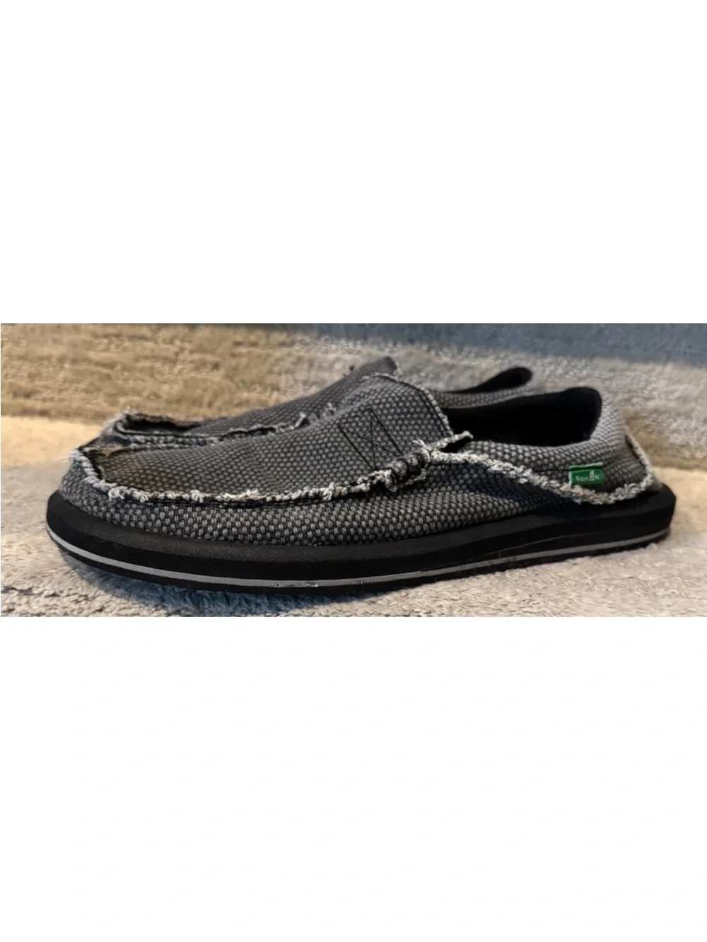Sanuk Men’s Gray Slip-On Casual Canvas Shoes